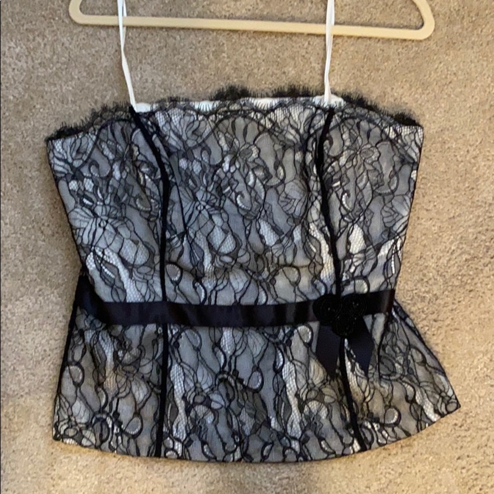 B&W lace tube top